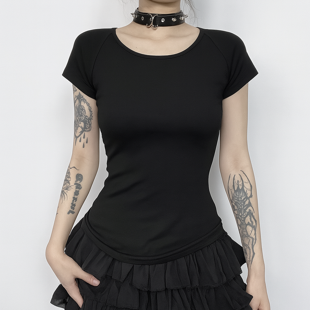 Edgy Angel Dark Fashion T-Shirt for Alternative Style