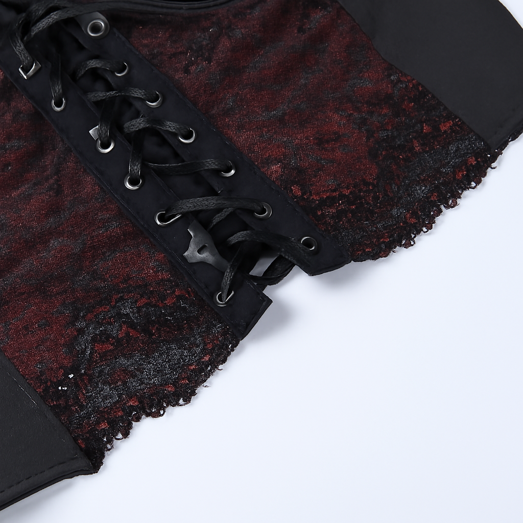 Lace Backless Gothic Crop Top with Adjustable Straps