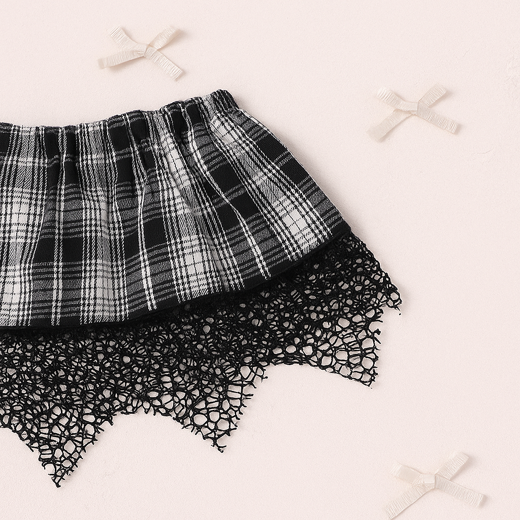 Tartan Chains Mini Skirt Gothic Plaid High-Waist Baddie Look
