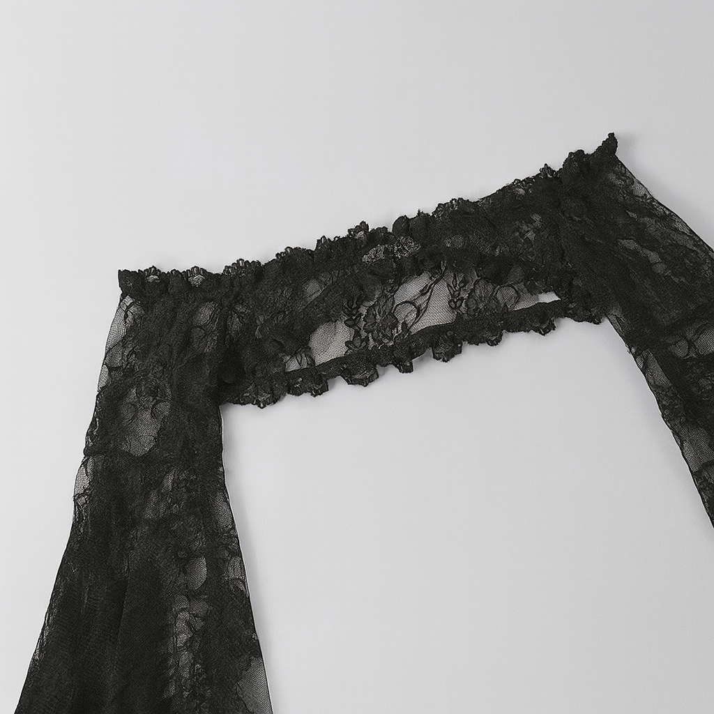 Gothic Sheer Lace Cardigan with Button-Up Mesh Top for Alternative Fashion