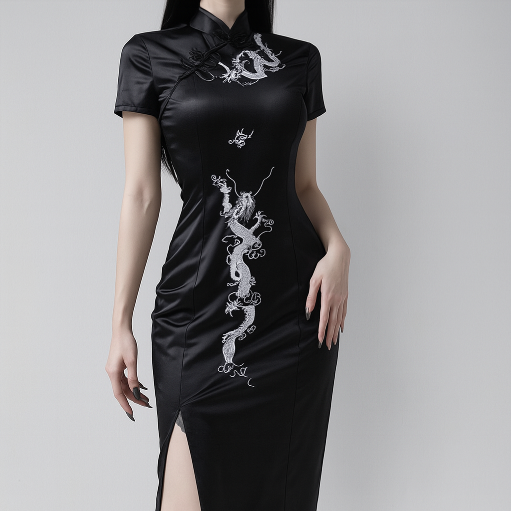 Gothic Ruffled Lace Mini Dress in Black Red and Burgundy