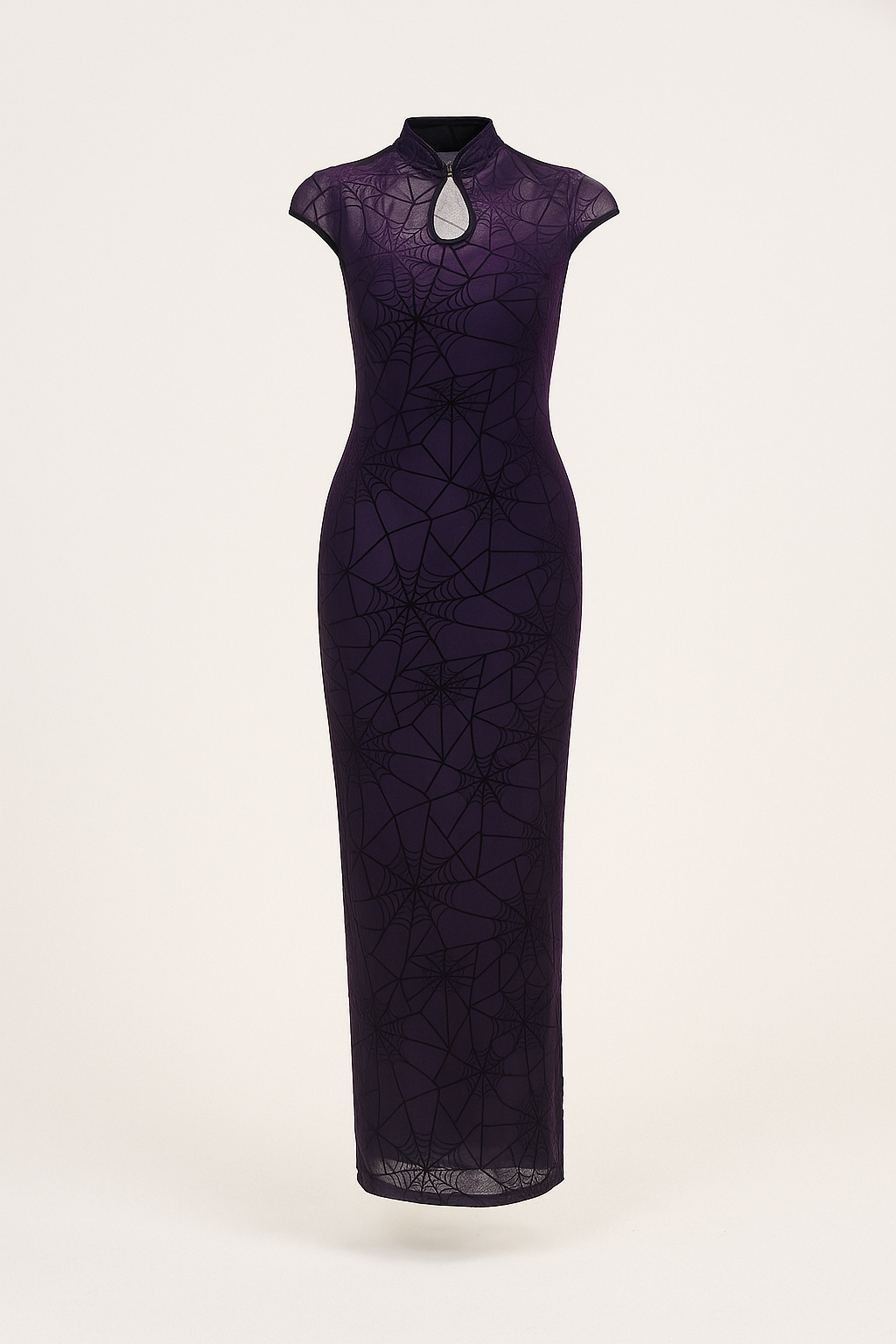 Spider Web Gothic Cheongsam Dress Set