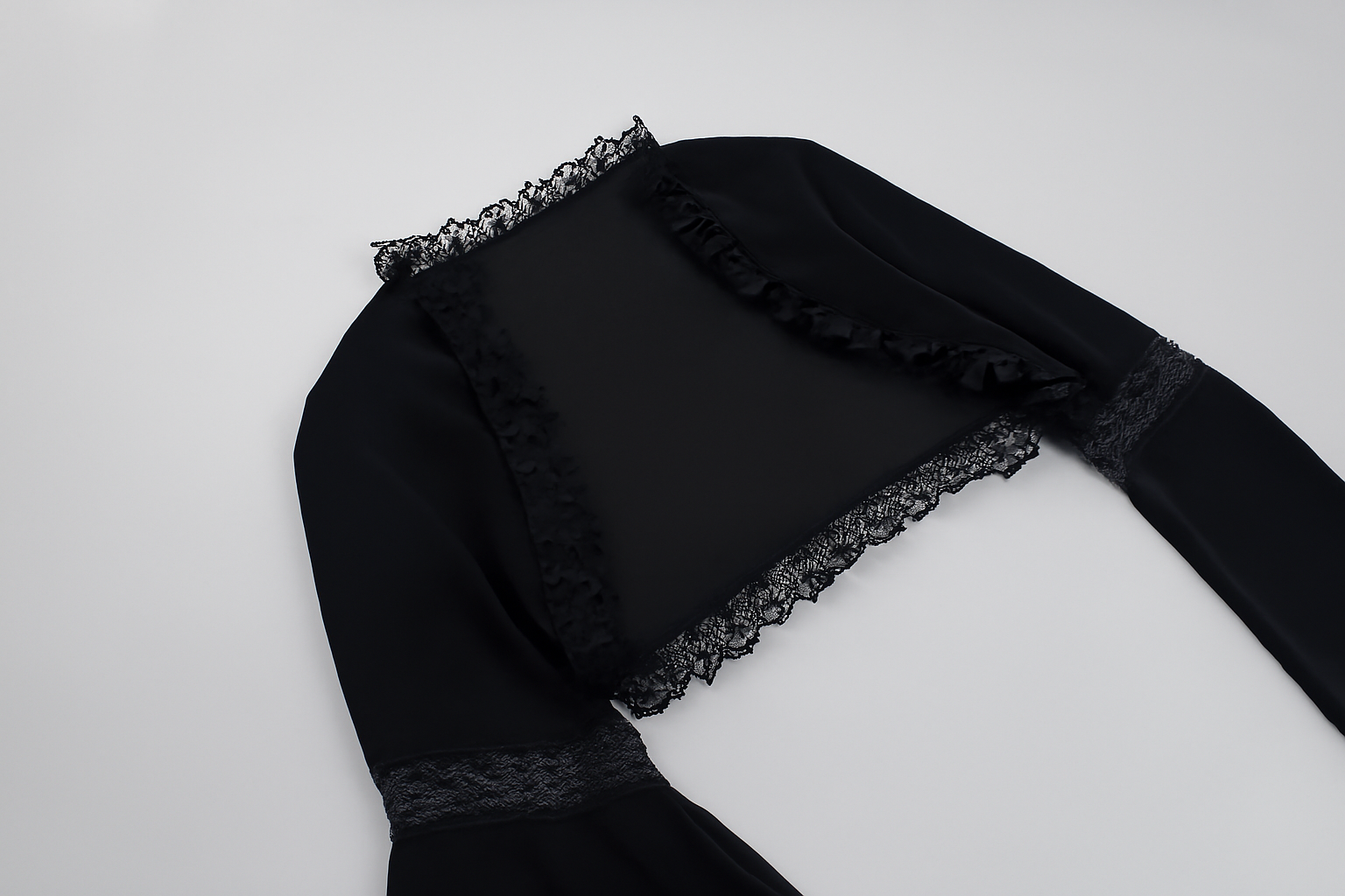 Gothic Lace Bell Sleeve Overlay Top