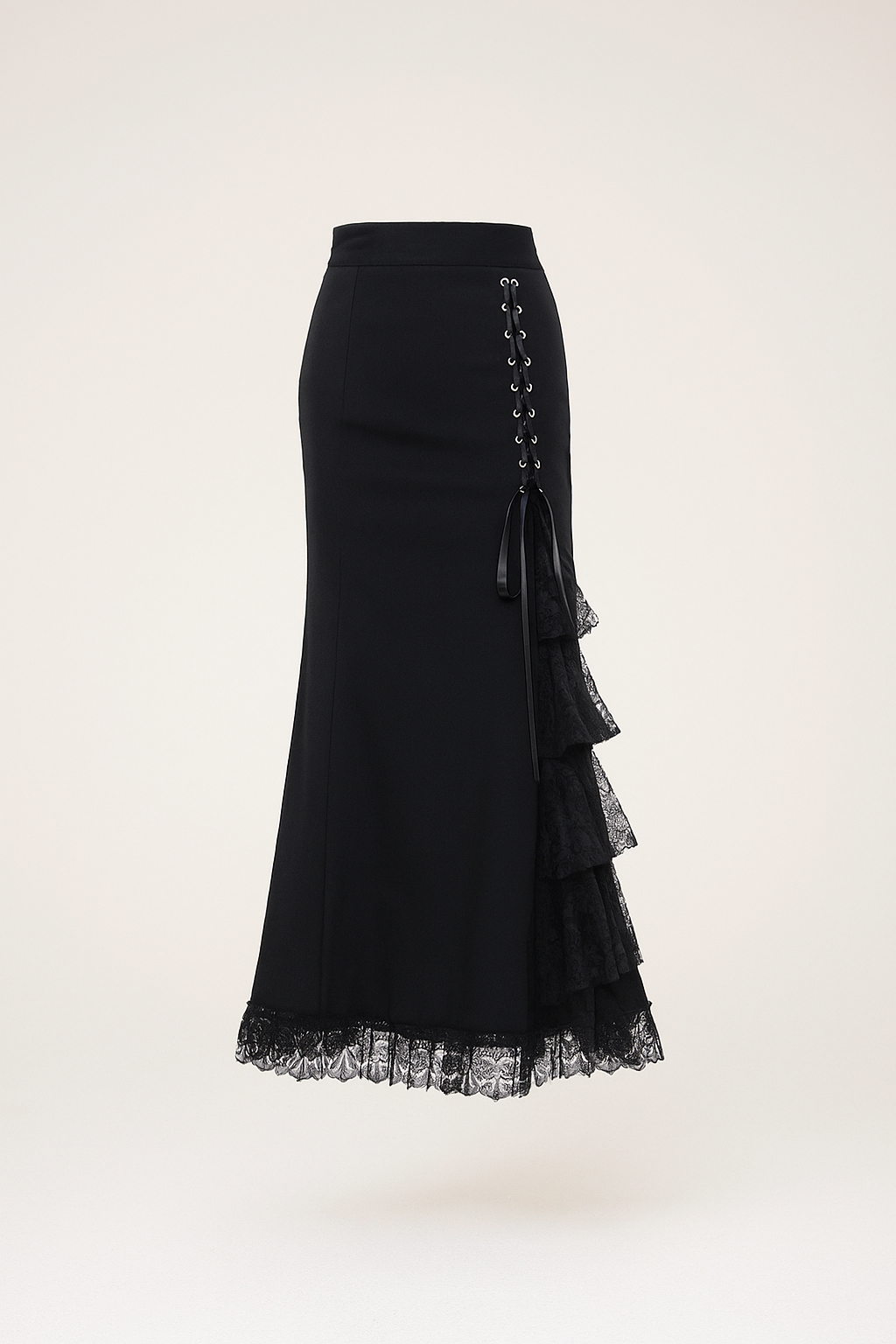 Dark Lace Siren Skirt Gothic Mermaid Hem Skirt