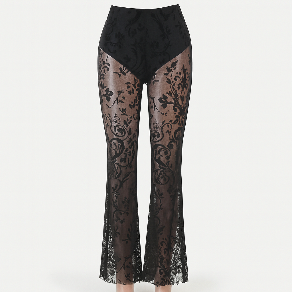Bohemian Lace Flare Pants for Alternative Fashion