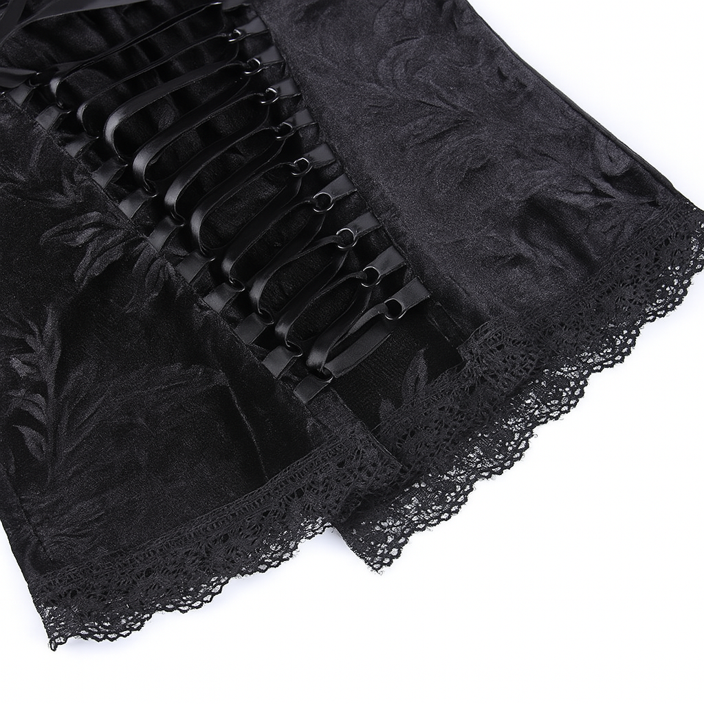 Vintage Dark Lace Gothic Top for Summer Wear