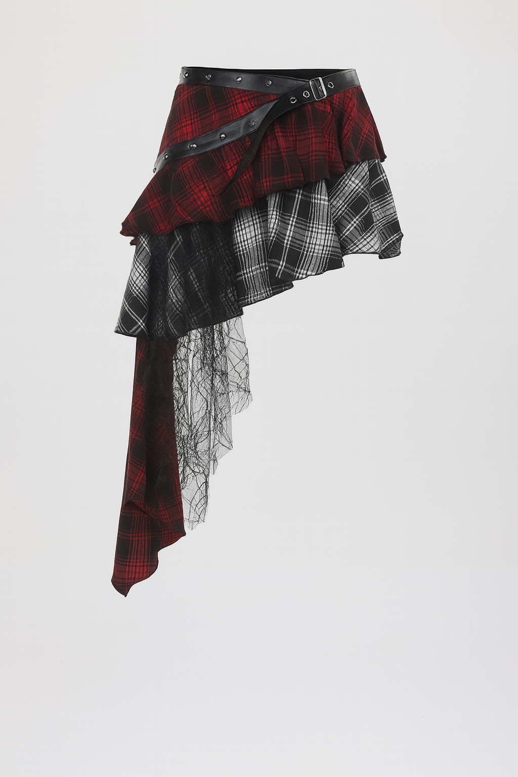 Gothic Asymmetrical Plaid Bodycon Skirt