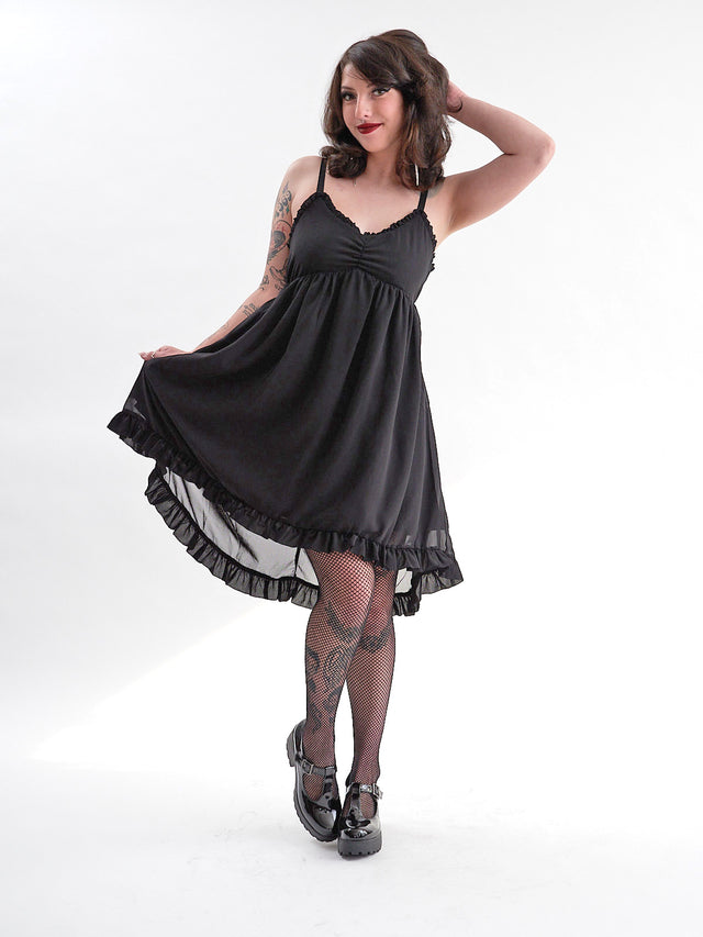 SOURPUSS BLACK HI-LO DRESS