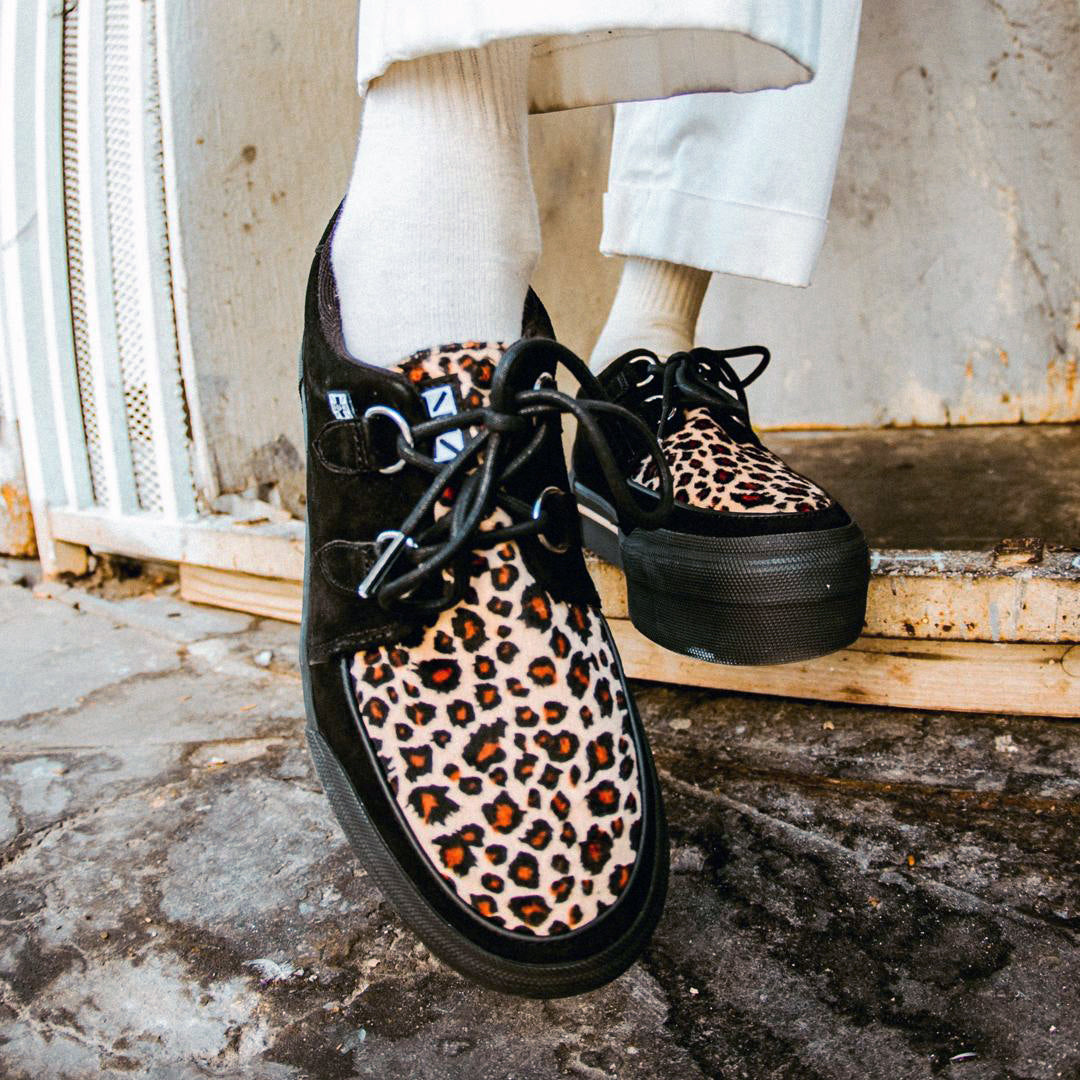 Black and leopard store sneakers