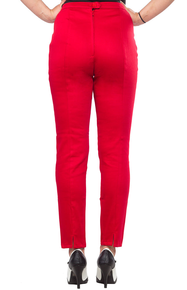 Slim Fit Women Black, Red Trousers Price in India - Buy Slim Fit Women  Black, Red Trousers online at Shopsy.in