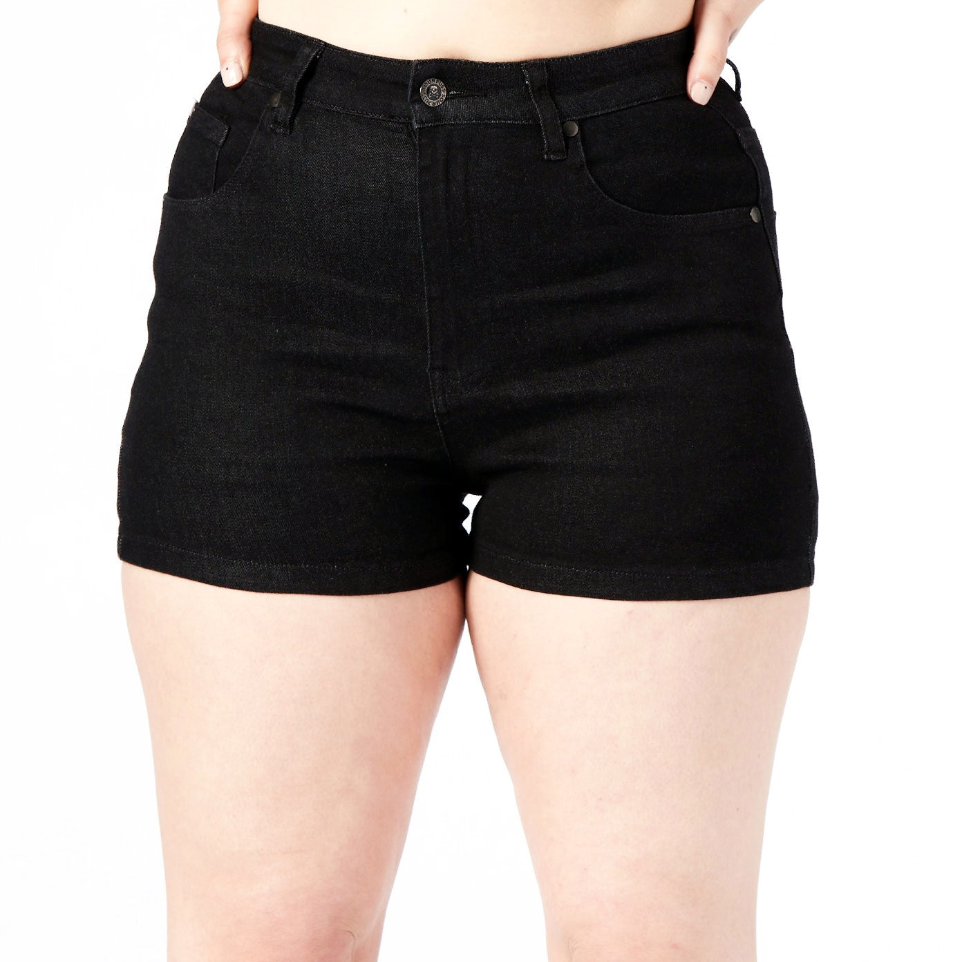 Tight black clearance denim shorts