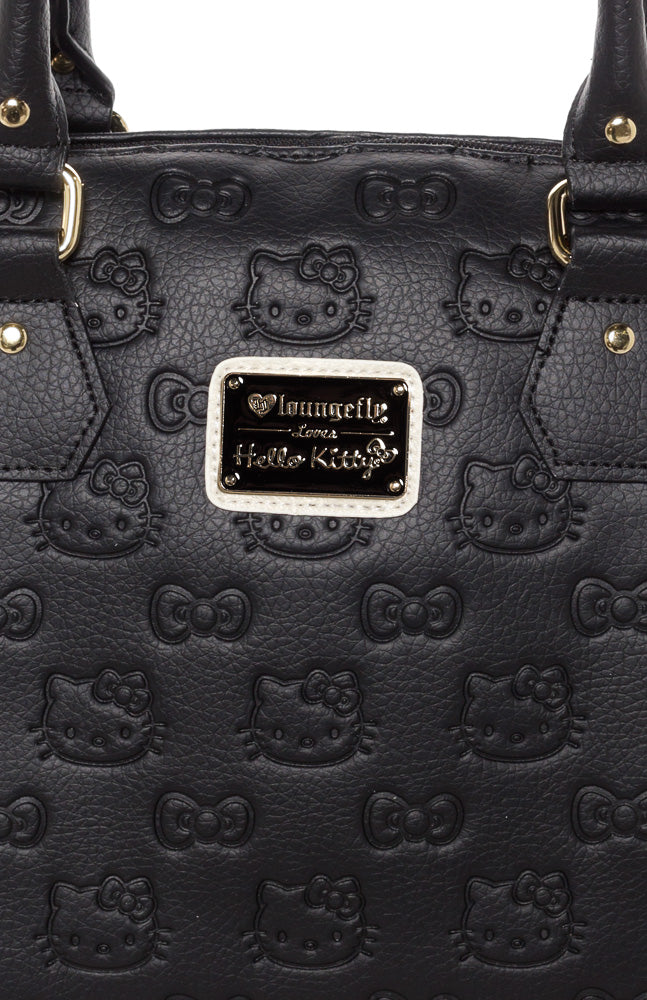 Loungefly Hello Kitty Black Embossed Tote Bag Purse Cute