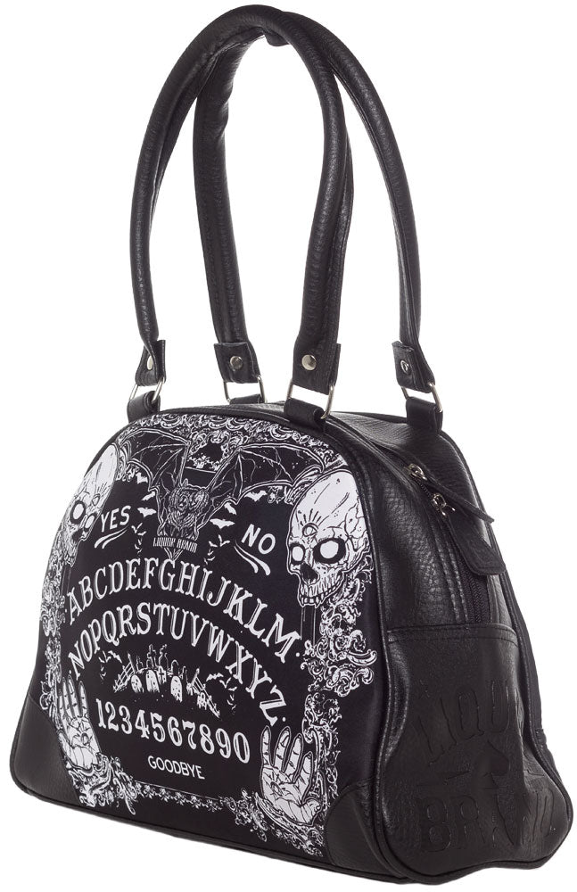 Liquor Brand Viva la Vida Skeletons Punk Gothic Bowler Bag Purse  LB-BBW-00035 - Fearless Apparel