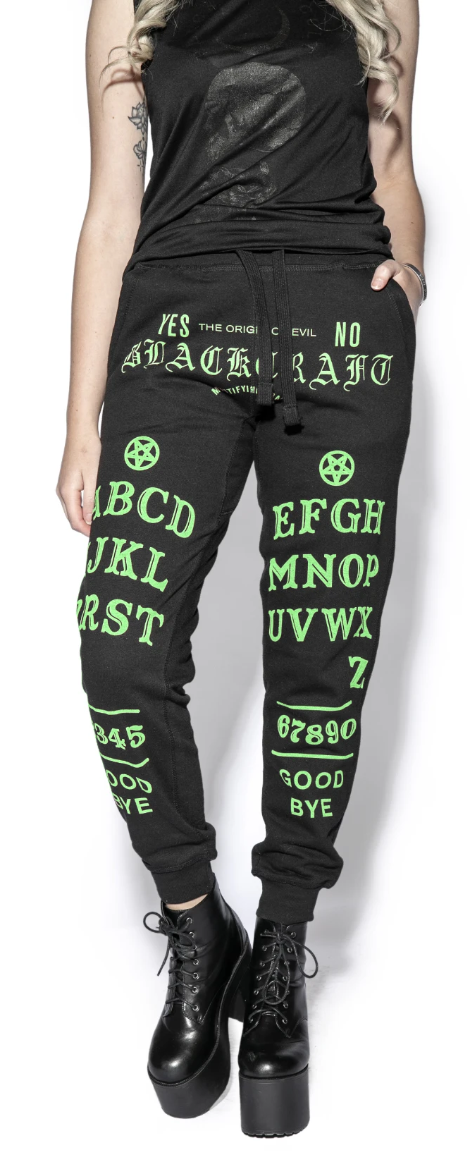 BLACKCRAFT CULT OUIJA GREEN PRINT JOGGERS