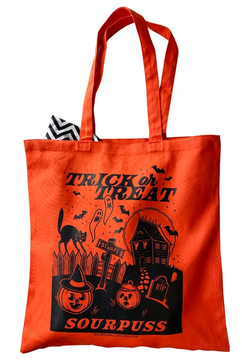 SOURPUSS TRICK OR TREAT TOTE BAG