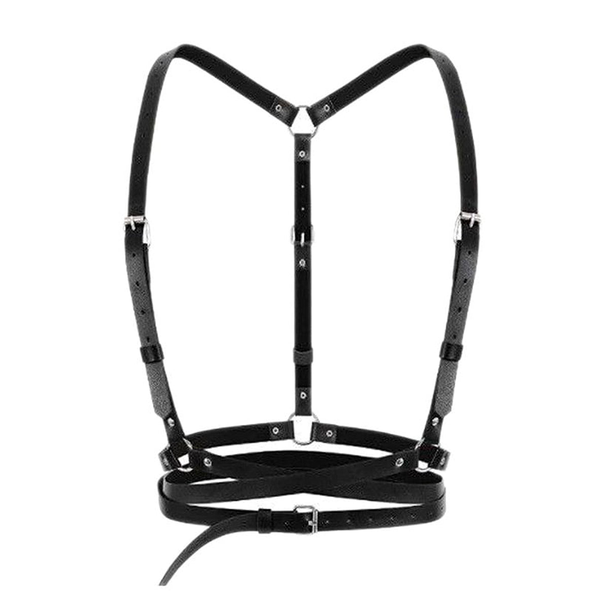 Strappy O Ring Faux Leather Harness Belt